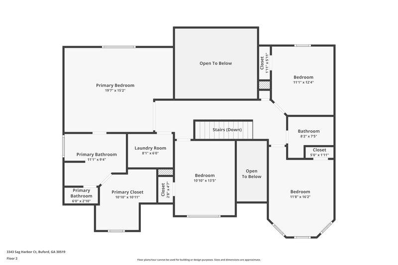 2,725/Mo, 3343 Sag Harbor Ct Buford, GA 30519 Floor Plan View