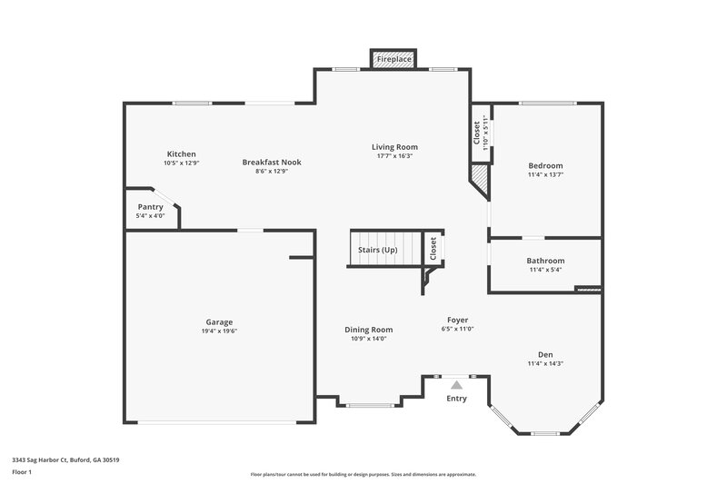 2,725/Mo, 3343 Sag Harbor Ct Buford, GA 30519 Floor Plan View 2