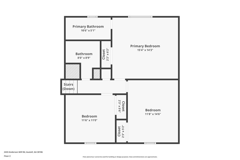 1,900/Mo, 2433 Anderson Mill Rd Austell, GA 30106 Floorplan View 2