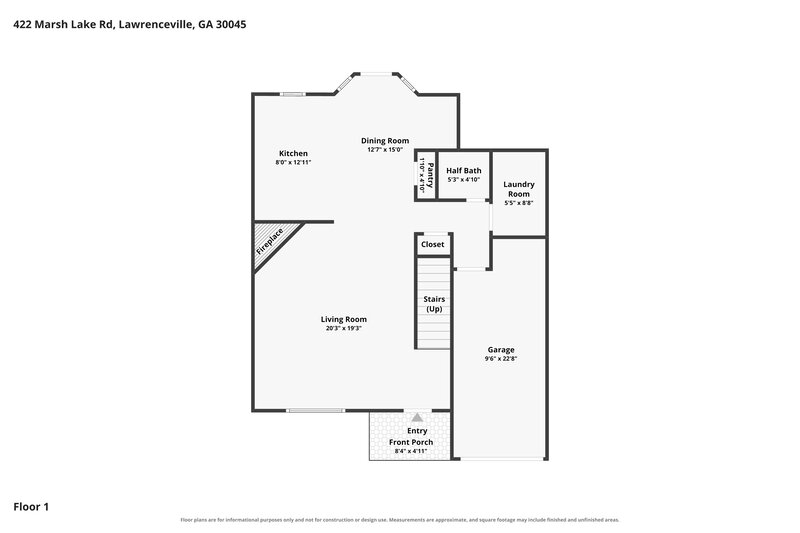 2,030/Mo, 422 Marsh Lake Rd Lawrenceville, GA 30045 Floor Plan View