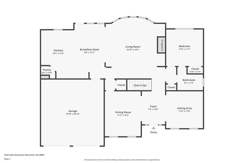 3,540/Mo, 7234 Lake Crossing Stone Mountain, GA 30087 Floor Plan View