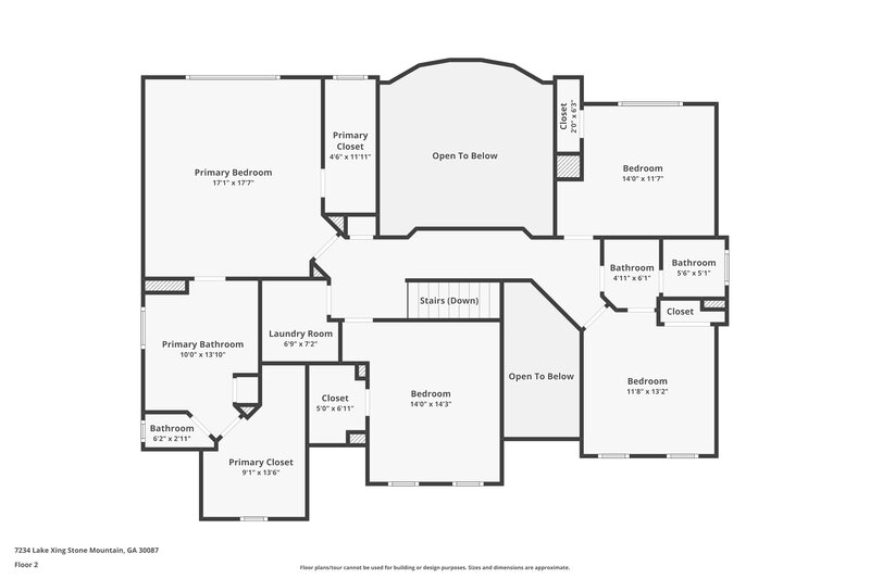 3,540/Mo, 7234 Lake Crossing Stone Mountain, GA 30087 Floor Plan View 2