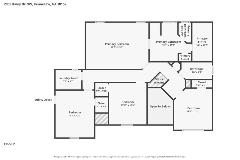 2,710/Mo, 2969 Kaley Dr NW Kennesaw, GA 30152 Floor Plan View 2