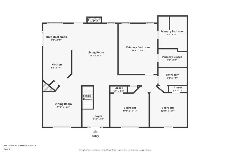 2,150/Mo, 214 Stallion Trl Riverdale, GA 30274 Floor Plan View 2
