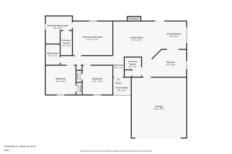 1,665/Mo, 76 Villa Rosa Dr Temple, GA 30179 Floor Plan View