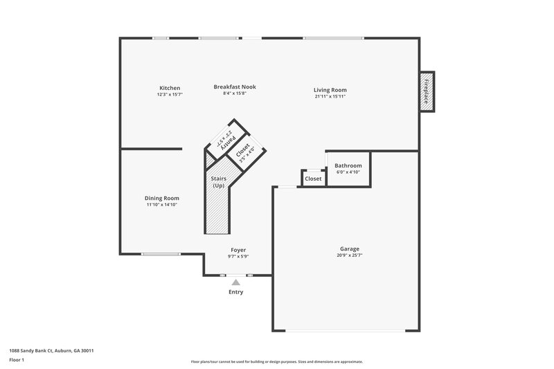 2,135/Mo, 1088 Sandy Bank Ct Auburn, GA 30011 Floor Plan View