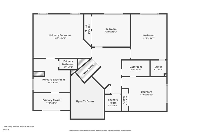 2,135/Mo, 1088 Sandy Bank Ct Auburn, GA 30011 Floor Plan View 2