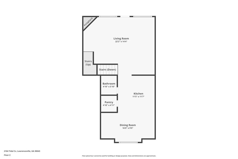 2,240/Mo, 2104 Tidal Cv Lawrenceville, GA 30043 Floor Plan View 2