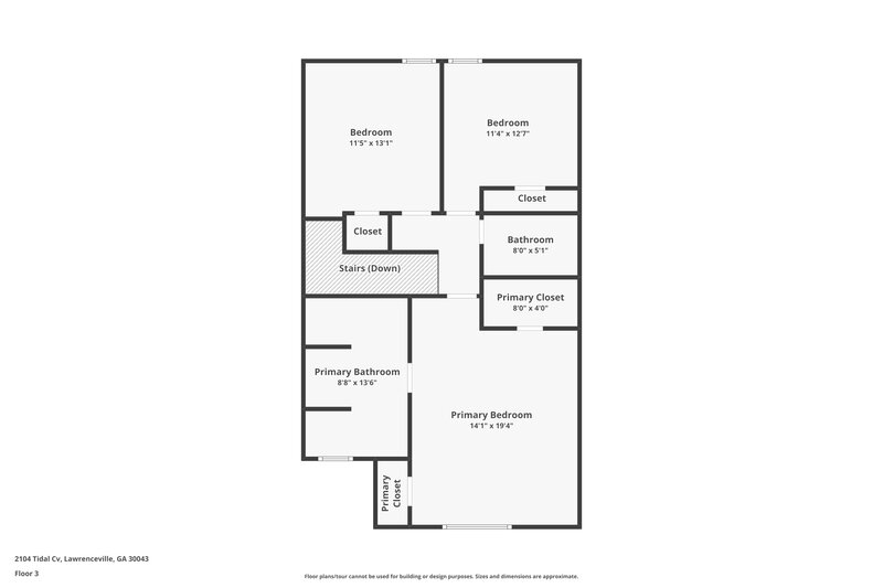 2,240/Mo, 2104 Tidal Cv Lawrenceville, GA 30043 Floor Plan View 3