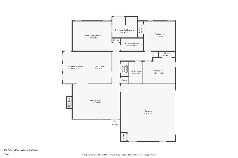 1,690/Mo, 150 Celestial Run Winder, GA 30680 Floor Plan View