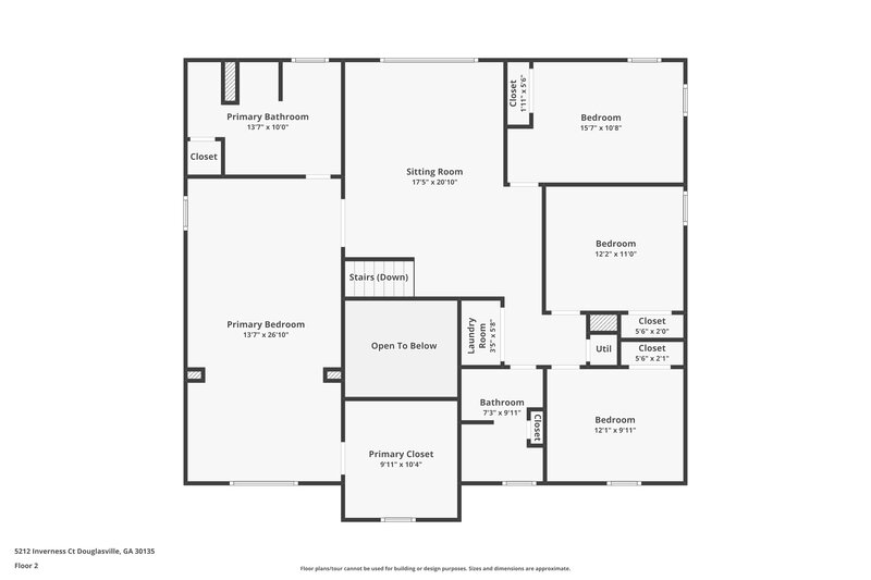 2,900/Mo, 5212 Inverness Ct Douglasville, GA 30135 Floor Plan View 2