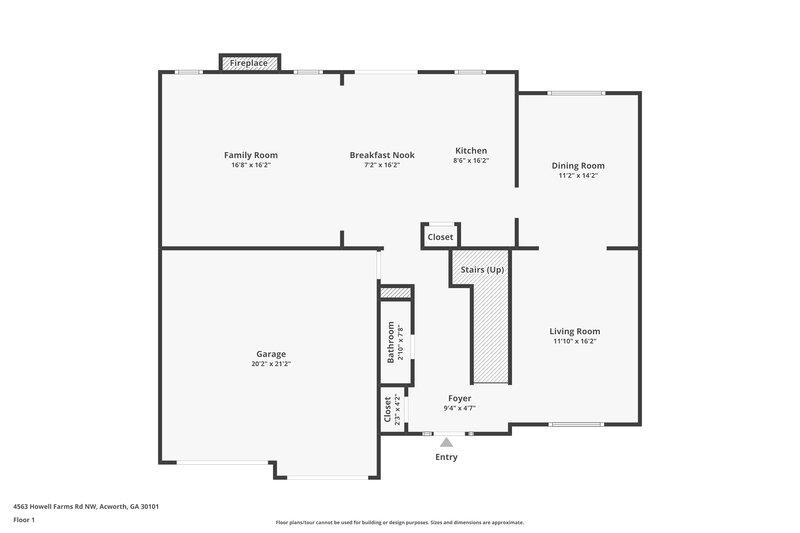 2,180/Mo, 4563 Howell Farms Rd NW Acworth, GA 30101 Floor Plan View