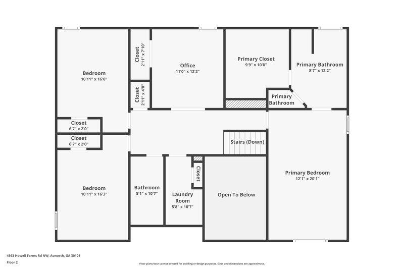 2,180/Mo, 4563 Howell Farms Rd NW Acworth, GA 30101 Floor Plan View 2