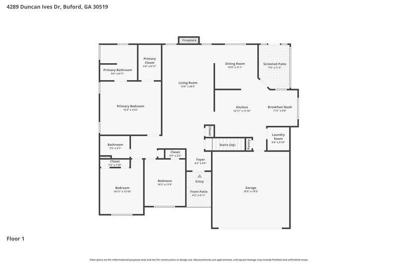 2,155/Mo, 4289 Duncan Ives Dr Buford, GA 30519 Floor Plan View