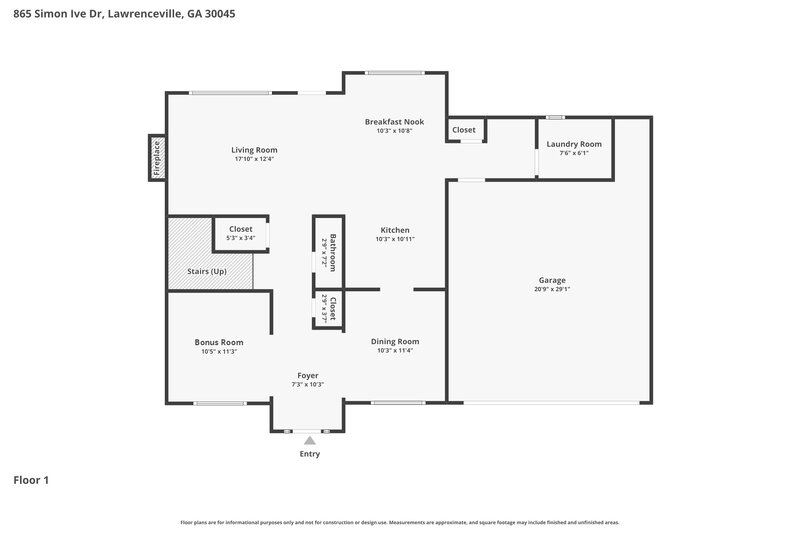 2,420/Mo, 865 Simon Ive Dr Lawrenceville, GA 30045 Floorplan View