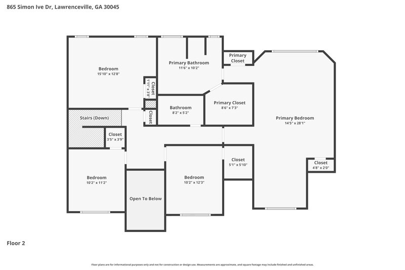 2,420/Mo, 865 Simon Ive Dr Lawrenceville, GA 30045 Floorplan View 2