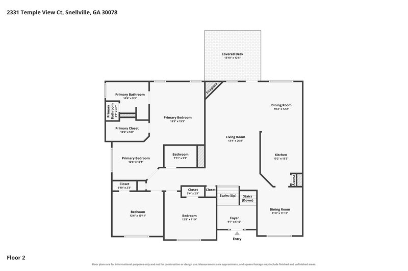 2,360/Mo, 2331 Temple View Ct Snellville, GA 30078 Floor Plan View 2