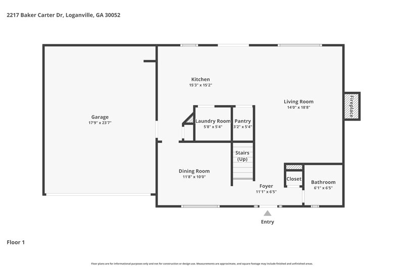 2,010/Mo, 2217 Baker Carter Dr Loganville, GA 30052 Floor Plan View 2