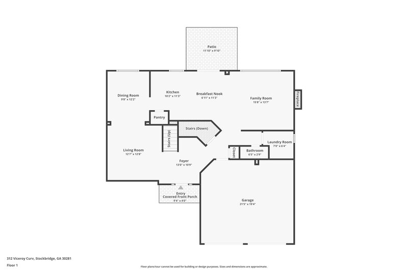2,295/Mo, 312 Viceroy Curv Stockbridge, GA 30281 Floor Plan View 2