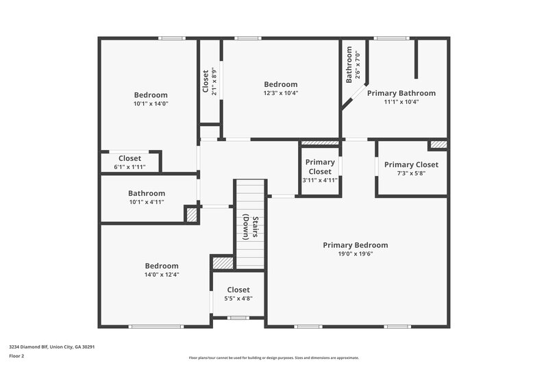 2,680/Mo, 3234 Diamond Blf Union City, GA 30291 Floor Plan View 2