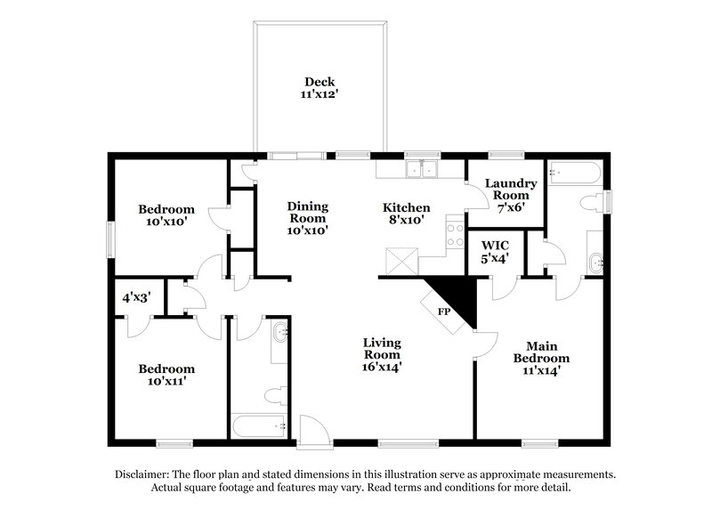 1,745/Mo, 5215 Austin Pl Forest Park, GA 30297 Floor Plan View