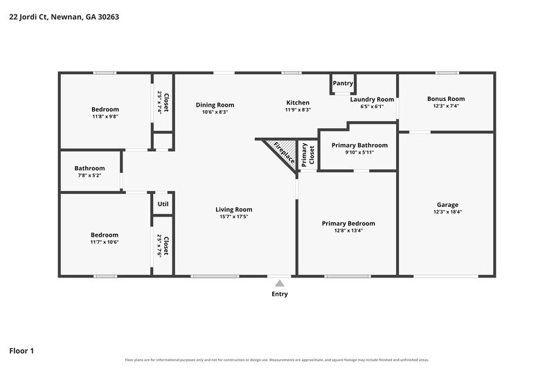 1,775/Mo, 22 Jordi Ct Newnan, GA 30263 Floor Plan View