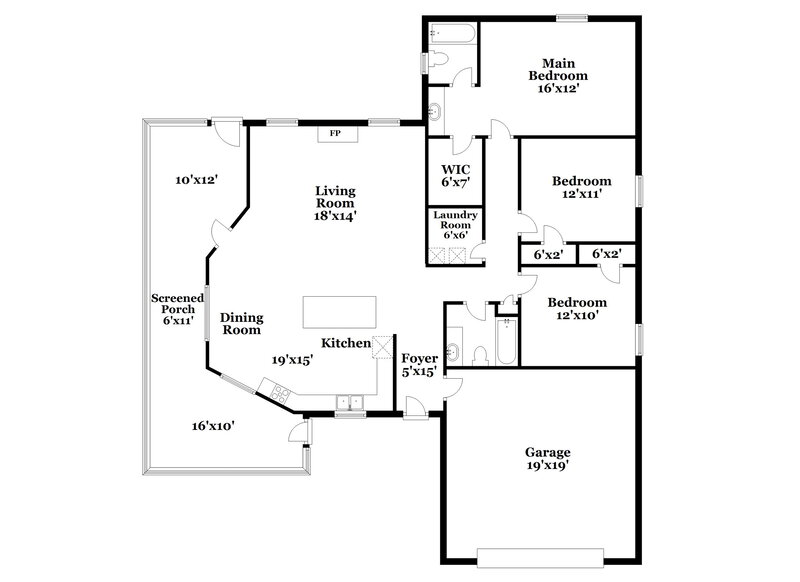 1,700/Mo, 85 Lakeside Dr Covington, GA 30016 Floor Plan View