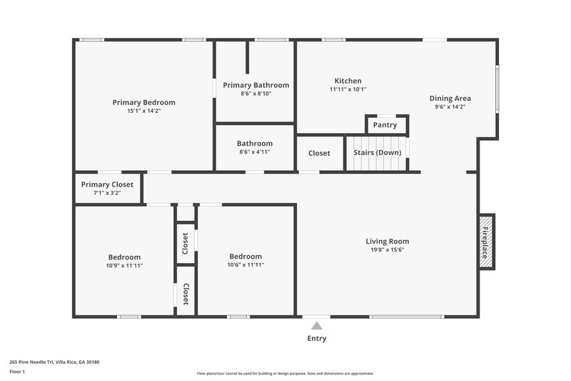 1,815/Mo, 265 Pine Needle Trl Villa Rica, GA 30180 Floor Plan View 2