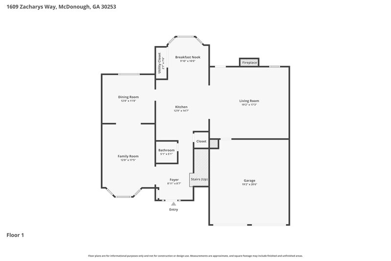 2,420/Mo, 1609 Zacharys Way McDonough, GA 30253 Floor Plan View