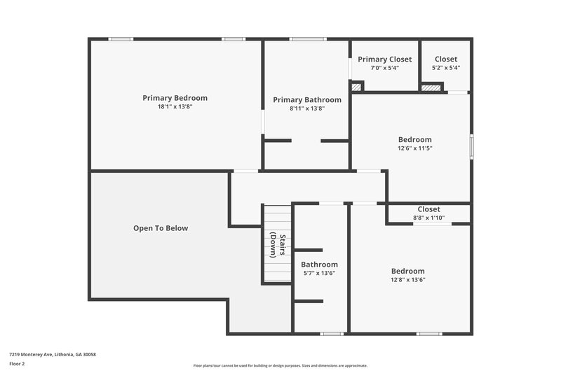 1,990/Mo, 7219 Monterey Ave Lithonia, GA 30058 Floor Plan View 2