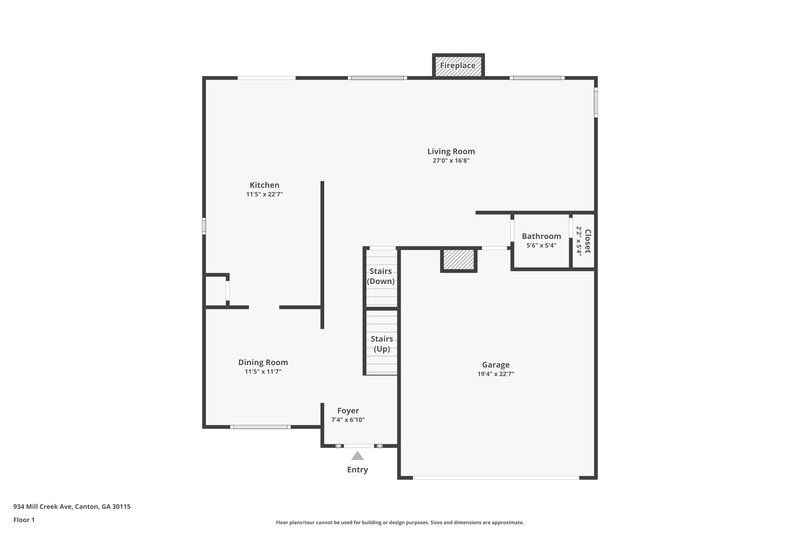 2,565/Mo, 934 Mill Creek Ave Canton, GA 30115 Floor Plan View