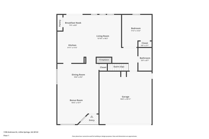 2,225/Mo, 1198 Andrews Dr Lithia Springs, GA 30122 Floor Plan View