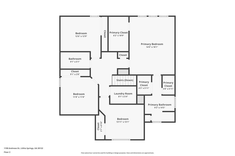 2,225/Mo, 1198 Andrews Dr Lithia Springs, GA 30122 Floor Plan View 2