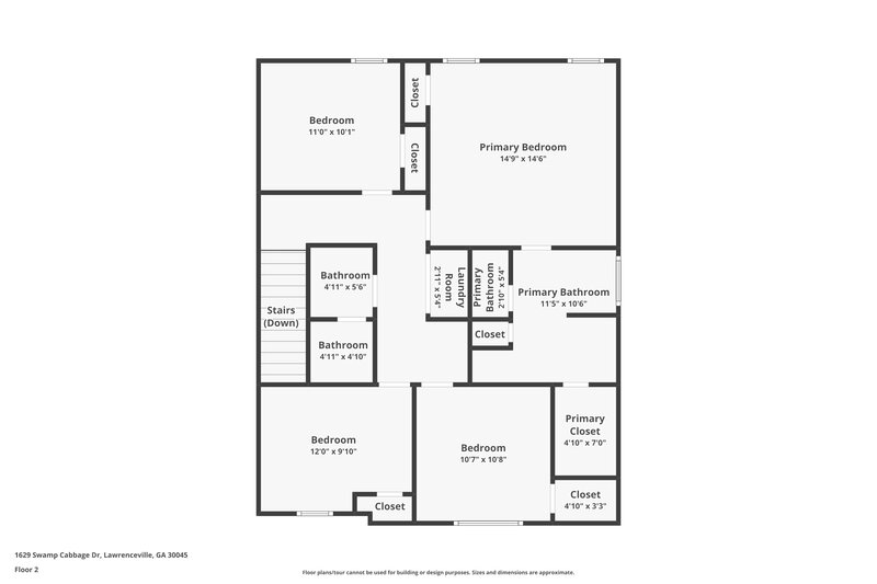 2,090/Mo, 1629 Swamp Cabbage Dr Lawrenceville, GA 30045 Floor Plan View 2