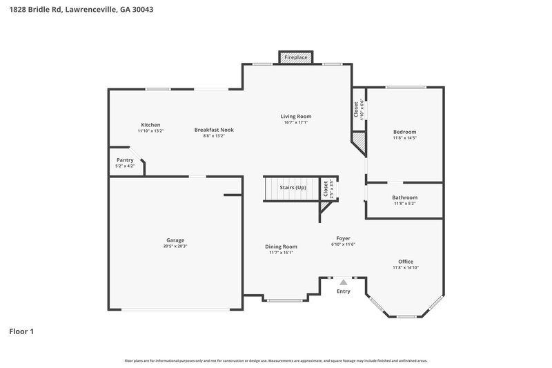2,810/Mo, 1828 Bridle Rd Lawrenceville, GA 30043 Floor Plan View