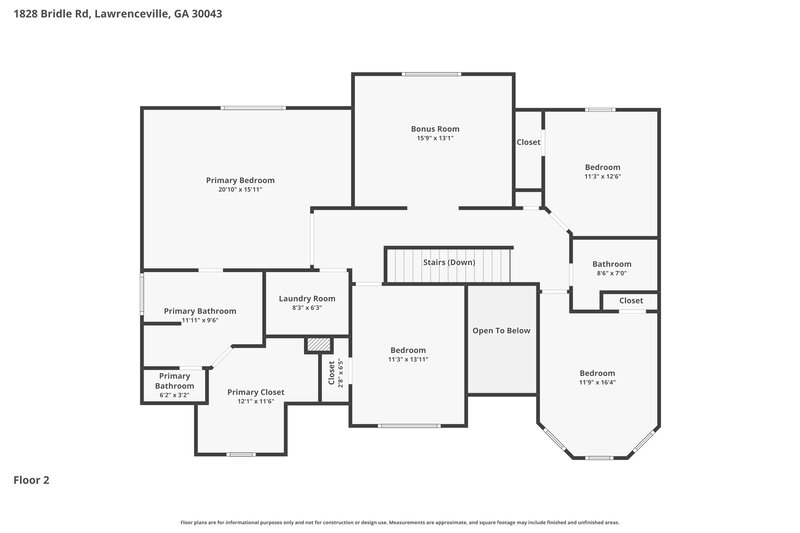 2,810/Mo, 1828 Bridle Rd Lawrenceville, GA 30043 Floor Plan View 2