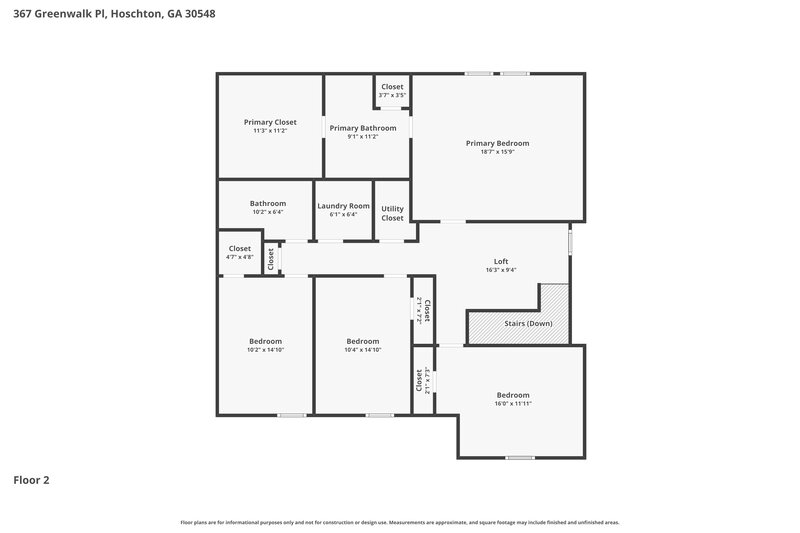 2,040/Mo, 367 Greenwalk Place Hoschton, GA 30548 Floor Plan View