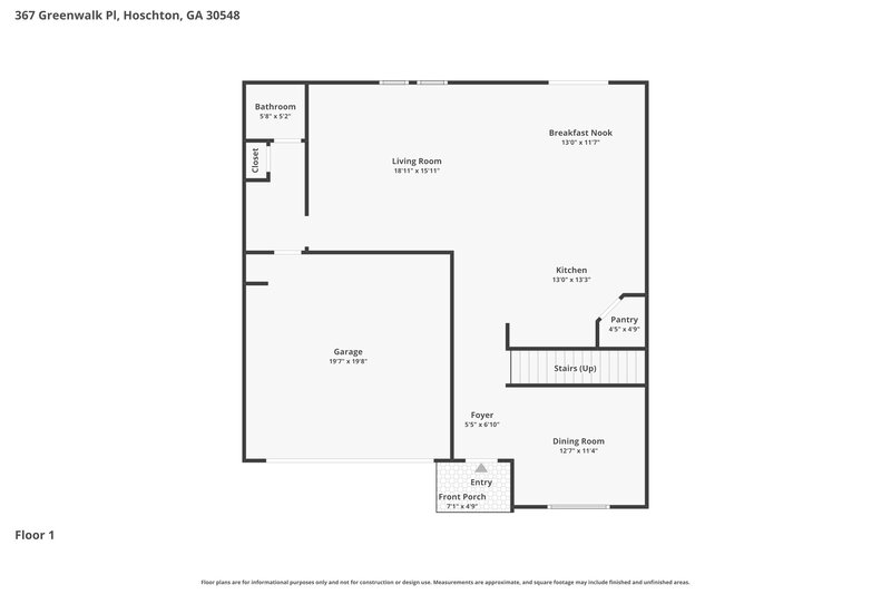 2,040/Mo, 367 Greenwalk Place Hoschton, GA 30548 Floor Plan View 2