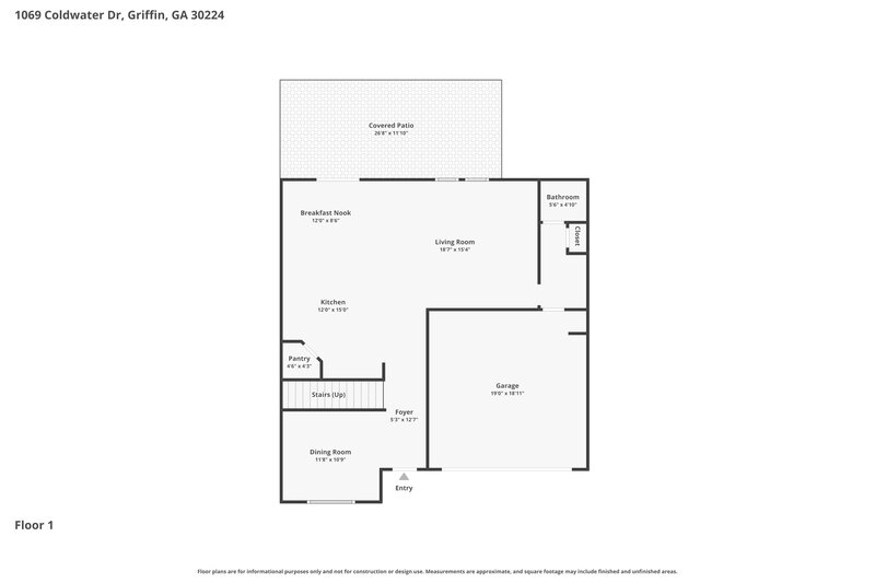 2,265/Mo, 1069 Coldwater Dr Griffin, GA 30224 Floor Plan View