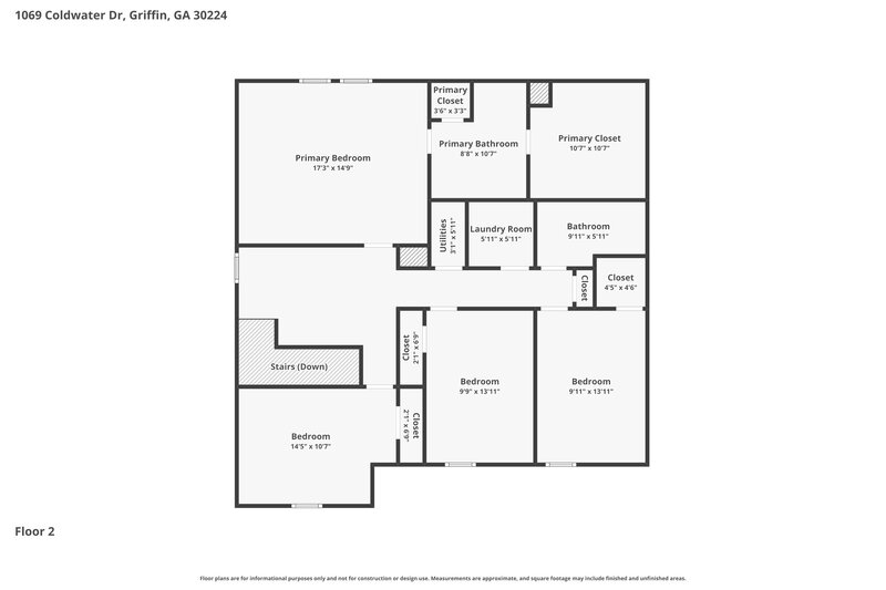 2,265/Mo, 1069 Coldwater Dr Griffin, GA 30224 Floor Plan View 2