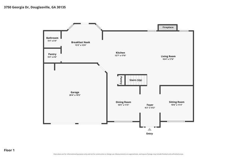 2,485/Mo, 3750 Georgia Dr Douglasville, GA 30135 Floor Plan View