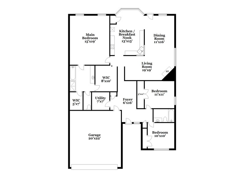 1,960/Mo, 42 Darbys Ave Hiram, GA 30141 Floorplan View