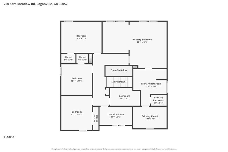2,665/Mo, 730 Sara Meadow Rd Loganville, GA 30052 Floor Plan View 2