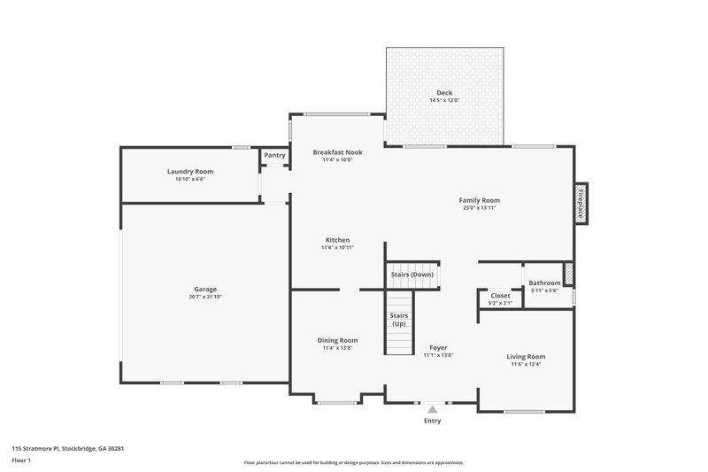 2,445/Mo, 115 Stratmore Pl Stockbridge, GA 30281 Floor Plan View