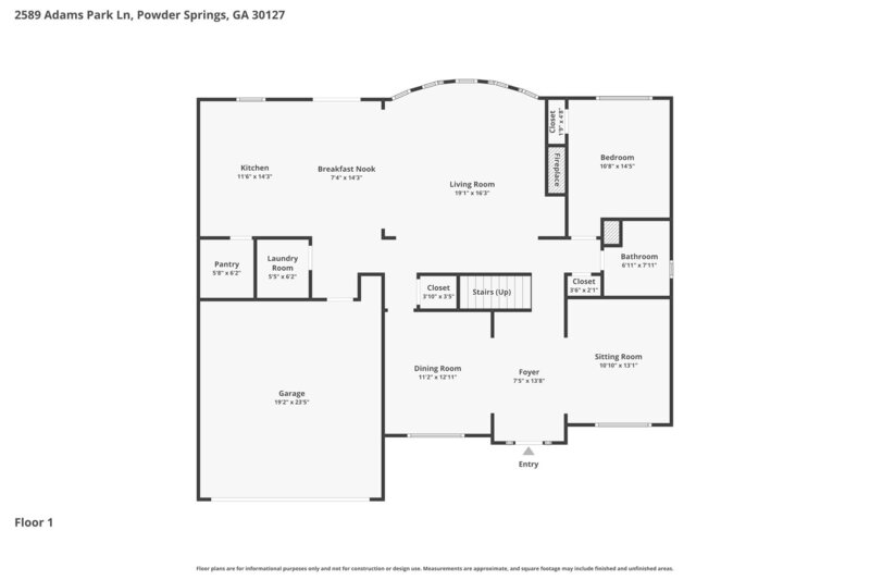2,910/Mo, 2589 Adams Park Ln Powder Springs, GA 30127 Floorplan View