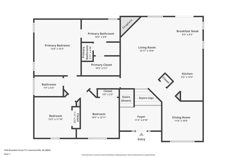 3,010/Mo, 1530 Bramlett Forest Trl Lawrenceville, GA 30045 Floor Plan View 2