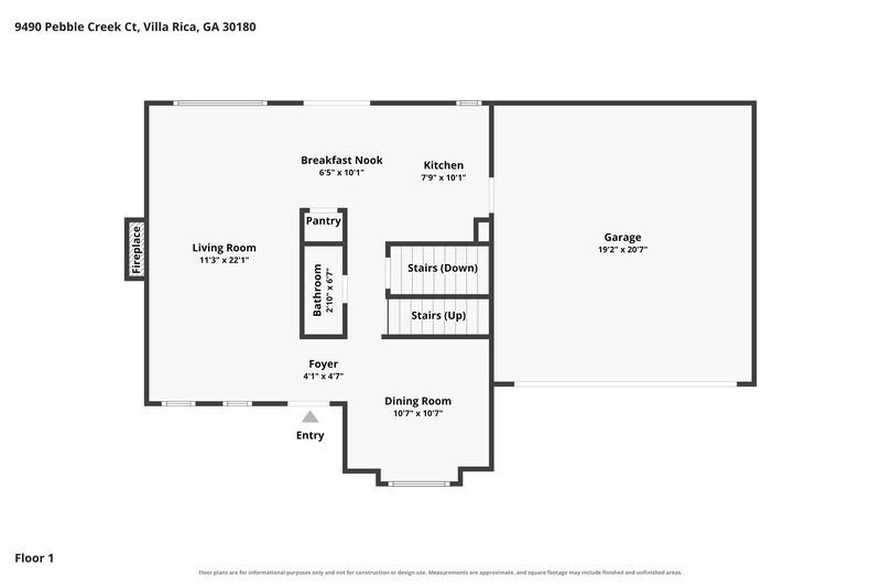 1,700/Mo, 9490 Pebble Creek Ct Villa Rica, GA 30180 Floor Plan View