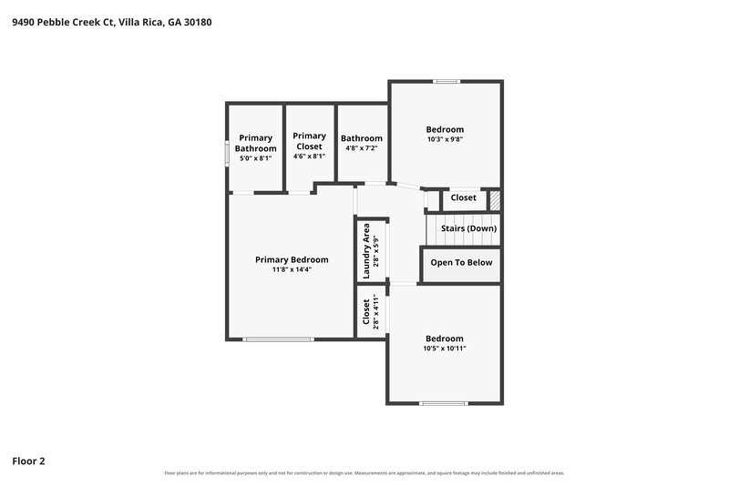 1,700/Mo, 9490 Pebble Creek Ct Villa Rica, GA 30180 Floor Plan View 2