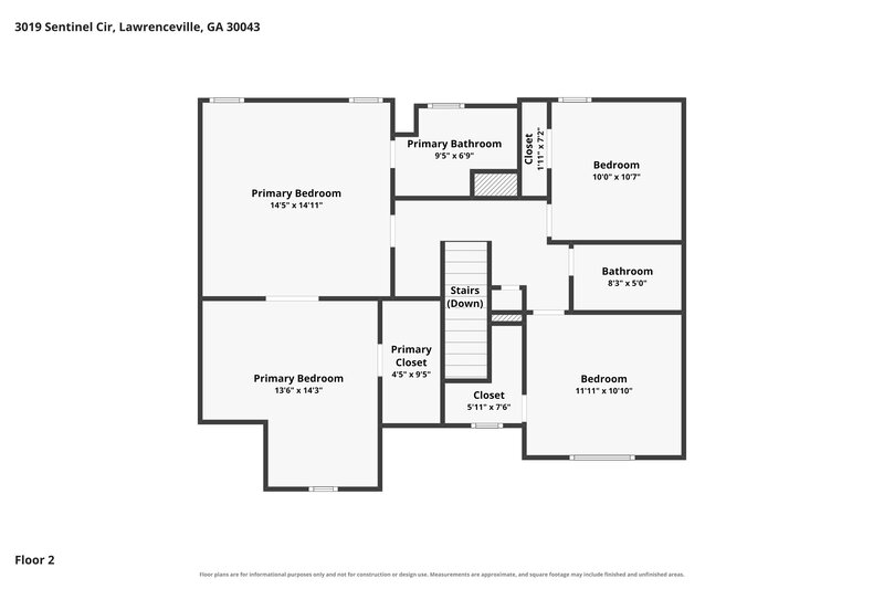 1,960/Mo, 3019 Sentinel Cir Lawrenceville, GA 30043 Floor Plan View 2