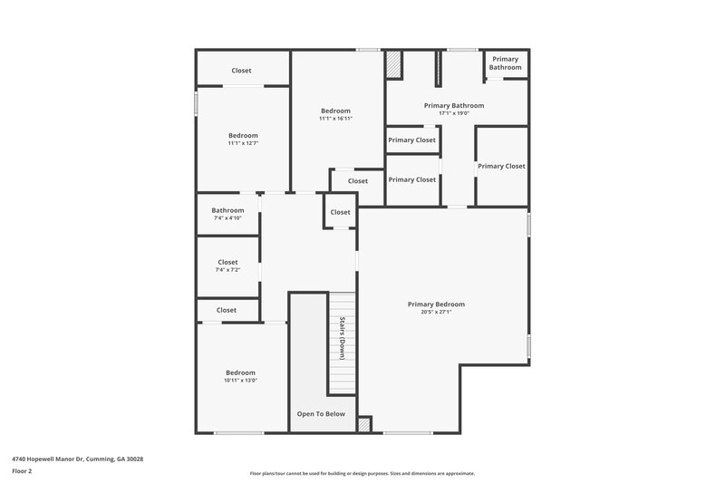 2,845/Mo, 4740 Hopewell Manor Dr Cumming, GA 30040 Floor Plan View 2
